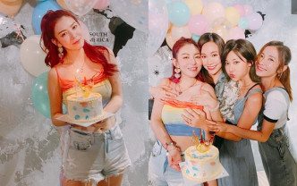 尹詩沛與姊妹們慶祝31歲生日。
