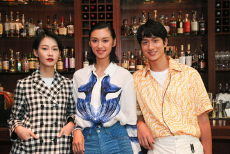 （左起）廖子妤、王丹妮及刘俊谦参演的《梅艳芳》将于本月12日上映。
