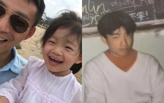 汪小菲還貼自己年輕時照片，說女兒長大了，跟爸爸長得一模一樣。