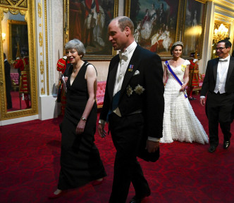 文翠珊与威廉王子等宾客出席国宴。AP图片