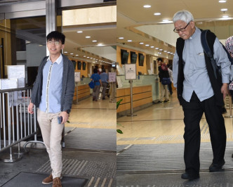 黃之鋒(左)及香港教區榮休主教陳日君(右)樞機亦有到庭聽審。