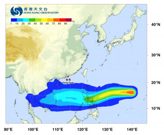 位於西北太平洋的熱帶氣旋會在未來兩三日移向菲律賓，並逐漸增強。天文台熱帶氣旋路徑概率預報