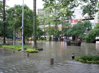 新竹地區暴雨成災。FB專頁「新竹爆料公社」圖片