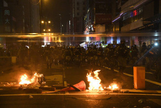 旺角當日有示威衝突情況。資料圖片