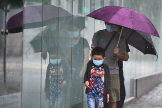 下午風勢及雨勢明顯減弱市民紛外出。