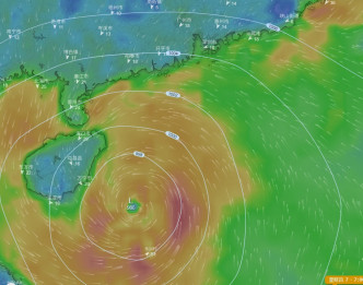 歐洲中期預報料南海風暴靠近海南島。網上圖片