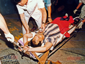 96年5月13日凌晨，叶继欢乘船抵港，上岸即遇上警察，其后被警方连轰数枪倒地就擒。资料图片