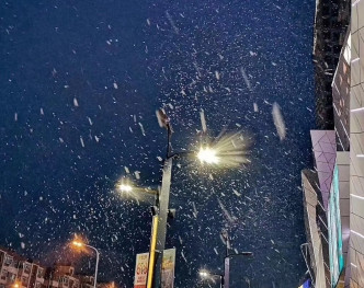 内地多处都落雪。网上图片