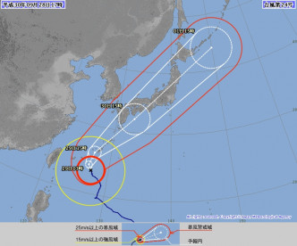 台风潭美预测路径。日本气象厅