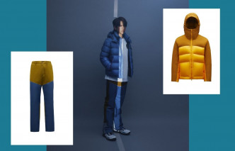 姜濤率先示範2 Moncler 1952男裝系列中的反光面料羽絨,另有圖中橙黃色調/$14,450,下配Colour Blocking長褲/$4,850,打造充滿日系氣息的造型。