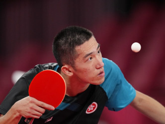乒乓球男子单打选手林兆恒晋级第二圈。AP