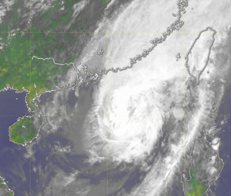 强烈热带风暴玉兔。天文台卫星云图