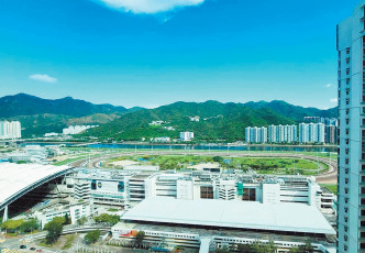 放盤向東南，可望沙田馬場和彭福公園，遠望城門河道，景觀優質。