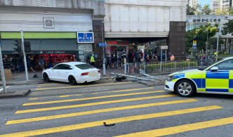 涉事私家車。 香港突發事故報料區fb圖