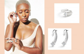 作為頒獎嘉賓的Cynthia Erivo亦不遑多讓，以一襲裸色禮裙，配襯數款全新Forevermark Avaanti™系列的美鑽耳環及戒指，形象耳目一新！