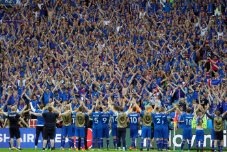 冰島球迷的團結。AP
