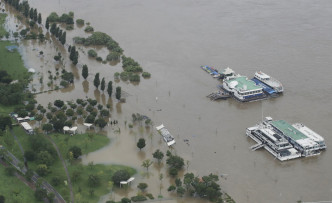 漢江相隔9年再發洪水預警。 AP圖