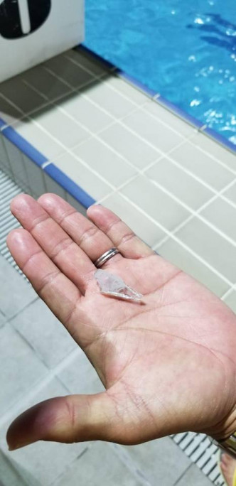 救生员在屯门西北游泳池内发现的杂物。港九拯溺员工会fb专页
