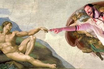 米高安哲罗的名画《创造亚当》。网图