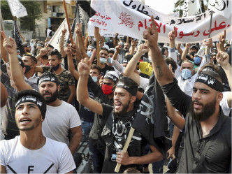 多個伊斯蘭國家發起針對馬克龍的示威。AP資料圖片