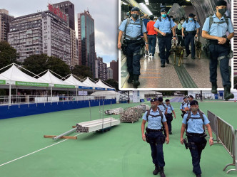 反恐特勤队于多个马拉松比赛途经的主要路段附近进行高姿态巡逻。香港警察fb图片