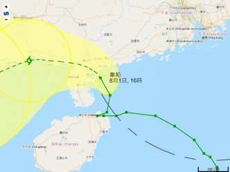 「韦帕」路径飘忽。天文台路径图