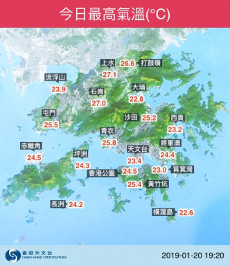 今日是50年来最暖大寒。天文台