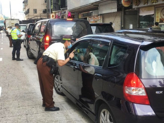 警方昨日於旺角進行重點交通執法行動。警方圖片