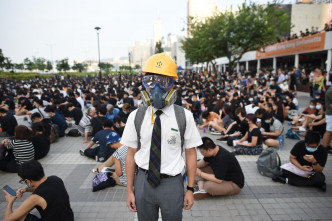 中学生今发起在中环爱丁堡广场集会，表达反修例诉求。