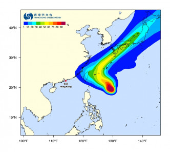超強颱風潭美有5成機會吹襲沖繩及九州。