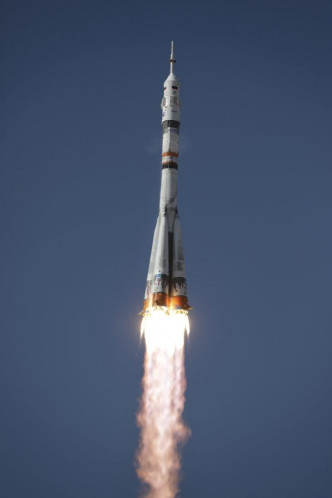 火箭「聯盟MS-19」升空。AP圖片
