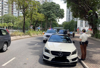 警方对大埔区违例泊车进行执法行动。 警方图片
