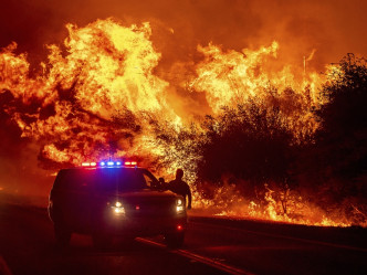 加州大火情況。AP相片