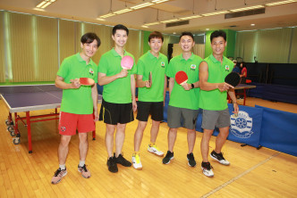 綠隊（左起）黃榮燊、黃潤成、招浩明、黎文傑、伍禮騫