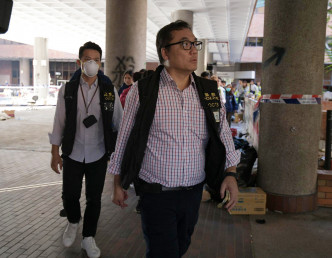 有组织罪案及三合会调查科高级警司李桂华现身理大。