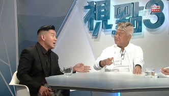 陈百祥和杜汶泽昨日到港台节目《视点31》辩论议题。港台截图