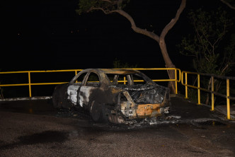 涉案私家车被烧毁。资料图片