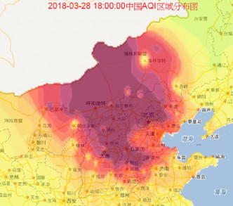 华北出现严重污染天气。（网图）