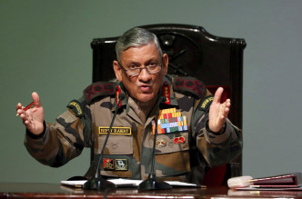 印度国防参谋长拉瓦特。美联社图片