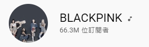 BLACKPINK YouTube頻道訂閱人數超過6,630萬。