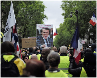 法国黄背心反政府示威周六踏入第25周。AP