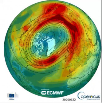 3月22日的影像。「Copernicus ECMWF」Twitter影片截图