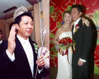 楊婉儀結婚時，老公王帥勳戴過后冠及拿權杖。（資料圖片）