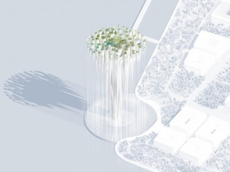 日本建築師藤本壯介日前發佈浮島塔的設計示意圖。藤本壯介圖片