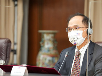 台灣的立法院院長游錫堃在論壇上發言。網圖