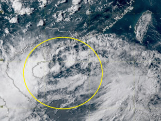 熱帶低氣壓的結構鬆散。天文台衛星雲圖