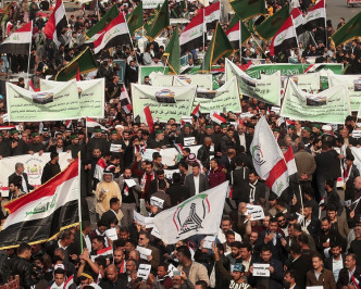 伊拉克反政府示威持續。AP