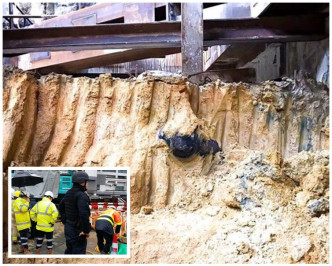 地盘再发现疑是战时炸弹,警方及消防员到场调查。图:警方fb/及本港记者