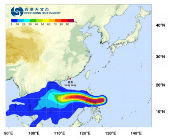 天鵝會在未來數日橫過南海中南部，移向越南中部。天文台熱帶氣旋路徑概率預報