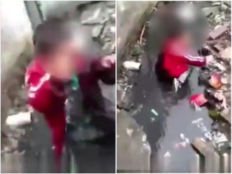 温州父親虐待3歲兒子只為拍片。網上圖片